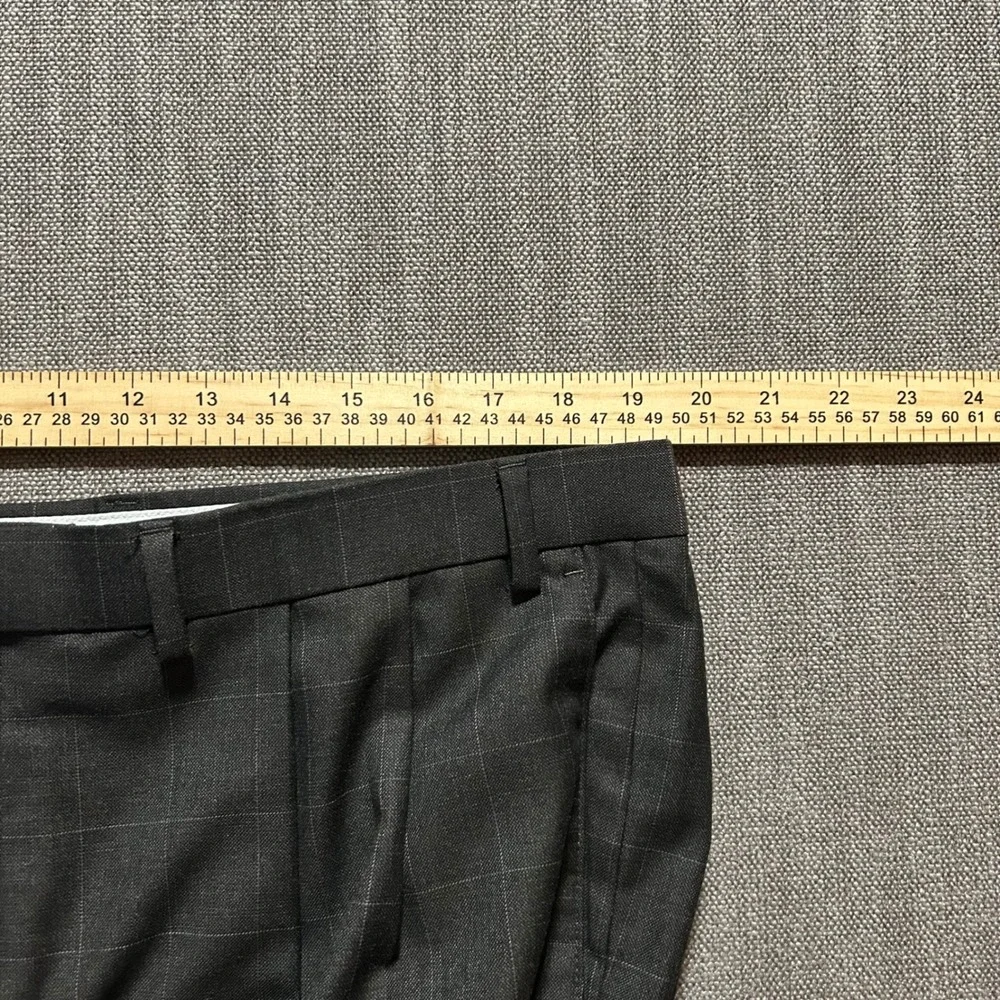 Ralph Lauren Dress Pants Mens 40x30 (Fits 39x30) Grey Windowpane Pleated Cuffed